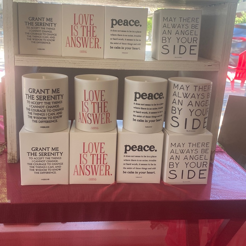 New quotable soy candles in wild currant scent